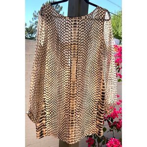 Twelfth Street By Cynthia Vincent Shift Dress Snakeskin Print 100% Silk Size L
